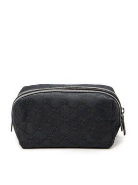 Gucci Makeup Pouch Black GG Canvas